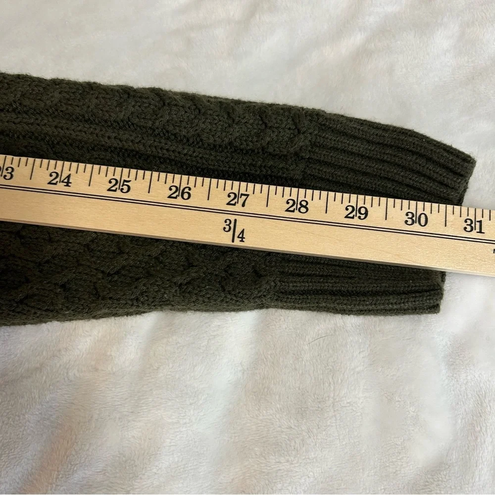 Nike Men's Swoosh Cable Knit Turtleneck Sweater Army Green sz S Athleisure - Picture 10 of 10
